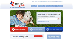 Desktop Screenshot of lostpetusa.net