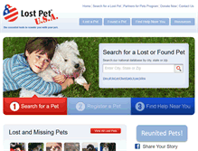 Tablet Screenshot of lostpetusa.net